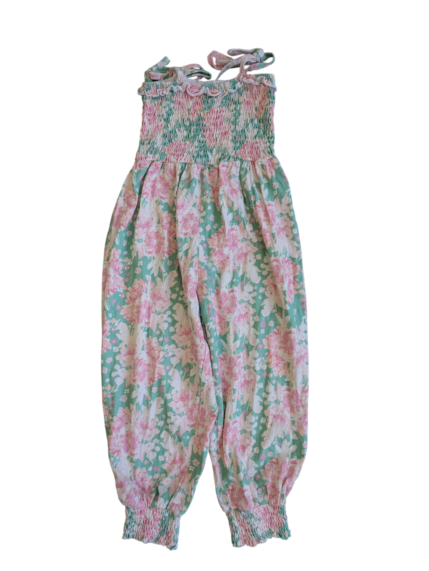 Sweet Honey Jumpsuit - Pink, Green Floral | size 5T