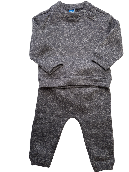 Old Navy 2 Piece Ensemble - Gray Sweater-Fleece Sweater and Pants | size 12 - 18 Months