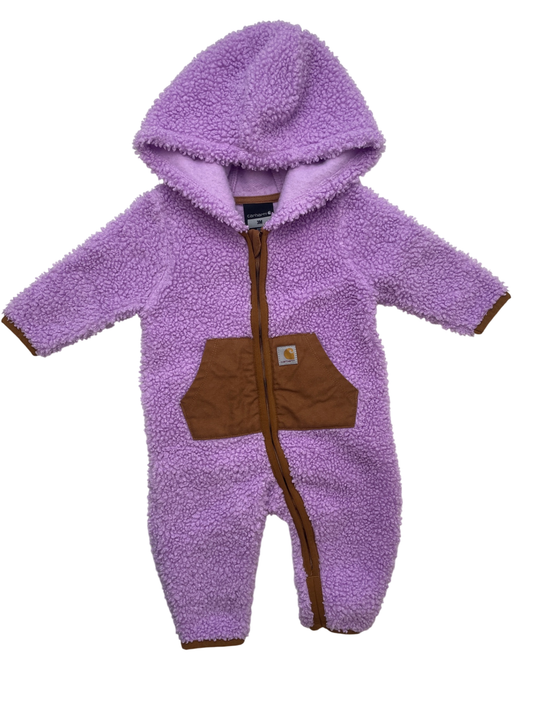 Carhartt Onesie - Purple Sherpa Front Pocket | size 3 Months
