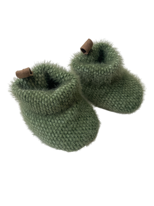 Target Shoes - Green Fuzzy Brown Tab | size 0 - 3 Months