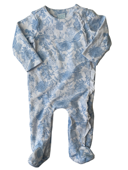 Edgehill Collection Onesie - Blue Floral Toile | size 3 Months