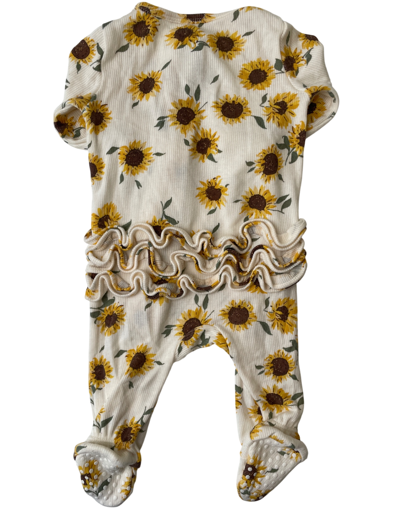 Angel Dear Onesie - Cream Sunflower Ruffle | size 0 - 3 Months