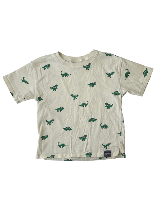 Zara T-Shirt - White with Dinosaurs | size 4T/5T