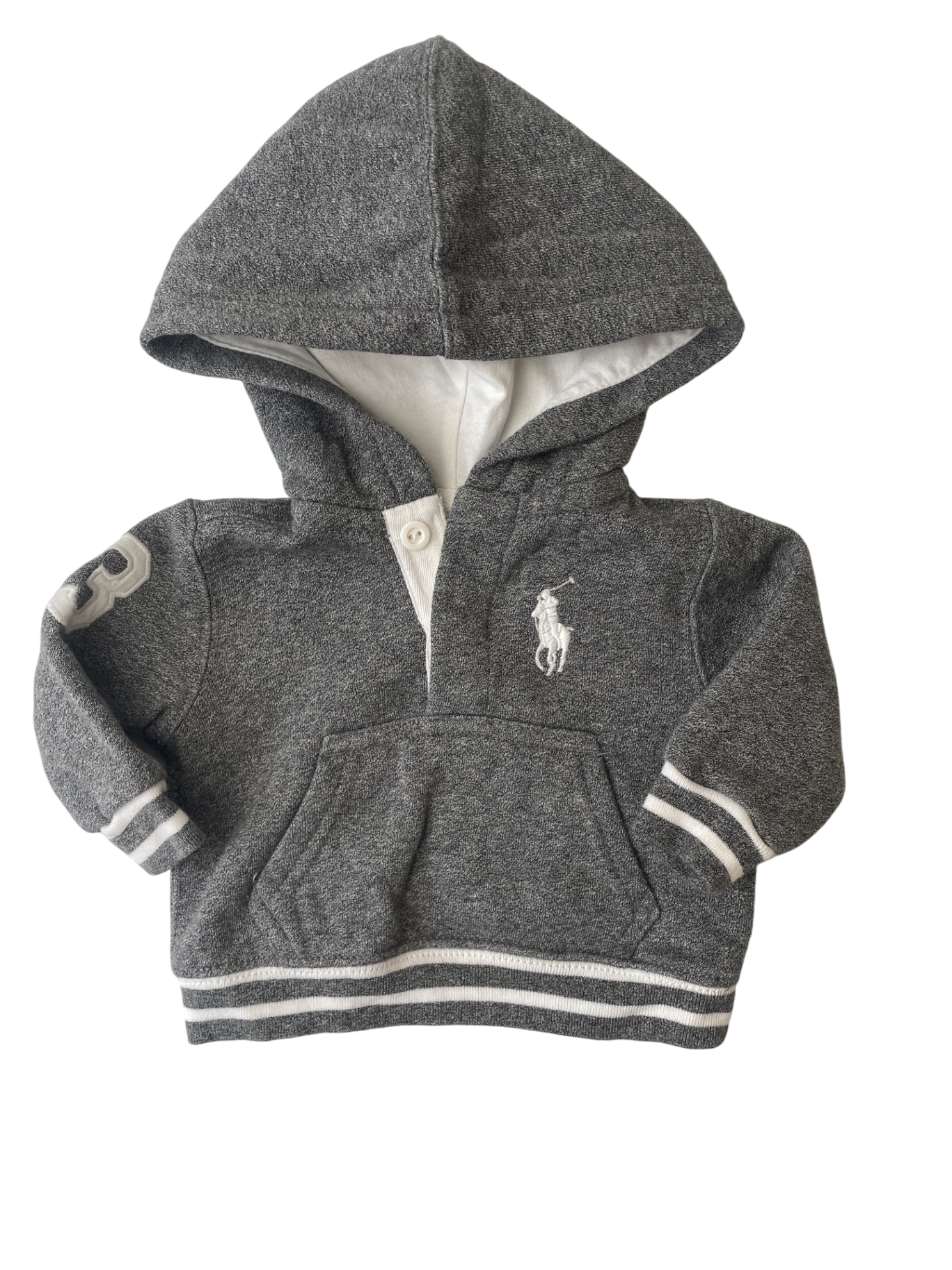 Ralph Lauren Sweatshirt - Gray Hoodie | size 3 Months