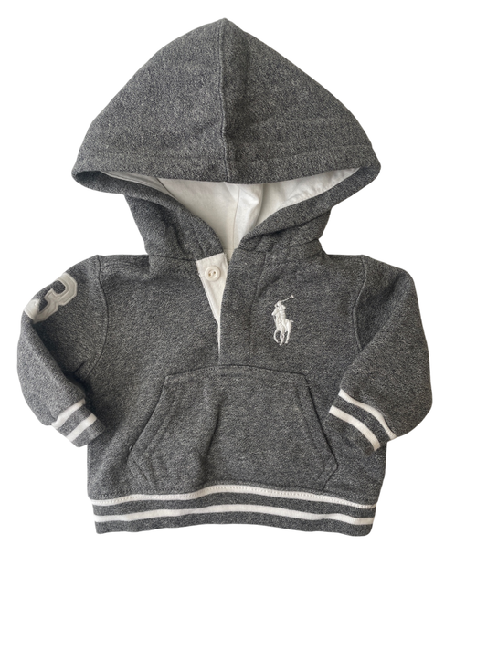Ralph Lauren Sweatshirt - Gray Hoodie | size 3 Months