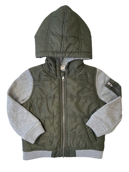 Tucker + Tate Jacket/Coat - Green Puffer + Sweatshirt Sleeves | size 18 Months