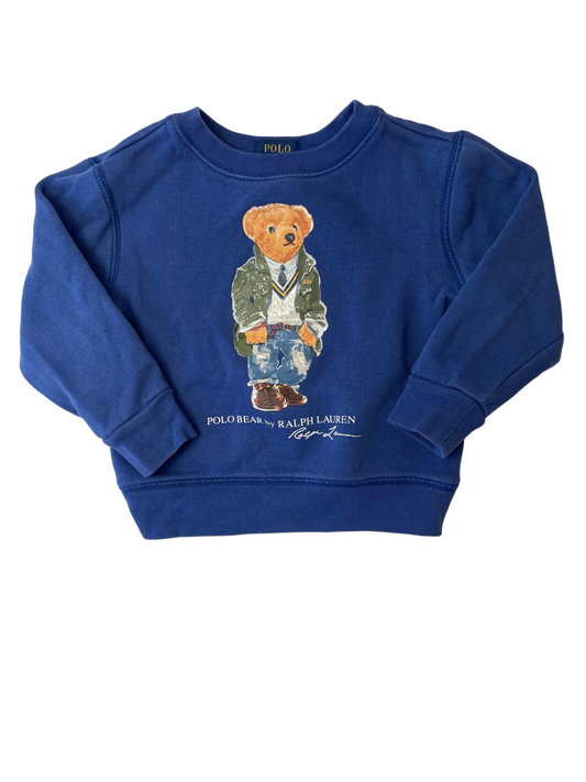 Polo Ralph Lauren Sweatshirt - Navy Blue Crewneck Bear Graphic | size 3T