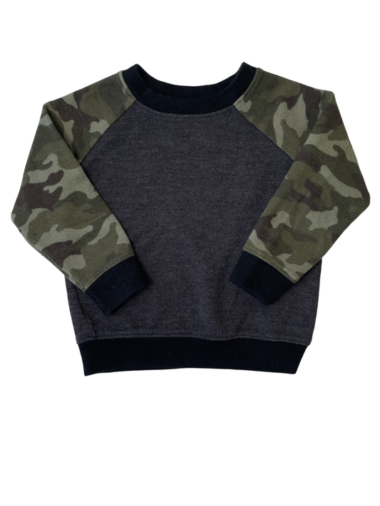Old Navy Long Sleeve T-Shirt - Gray Knit Camo | size 18 - 24 Months