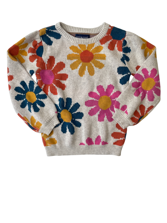 Andy & Evan Sweater - Gray Flower + Knit | size 4T