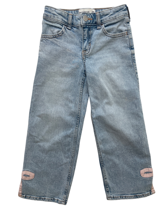 Abercrombie Kids Jeans - Blue Wide Leg Split Hem w/ Bow | size 5/6