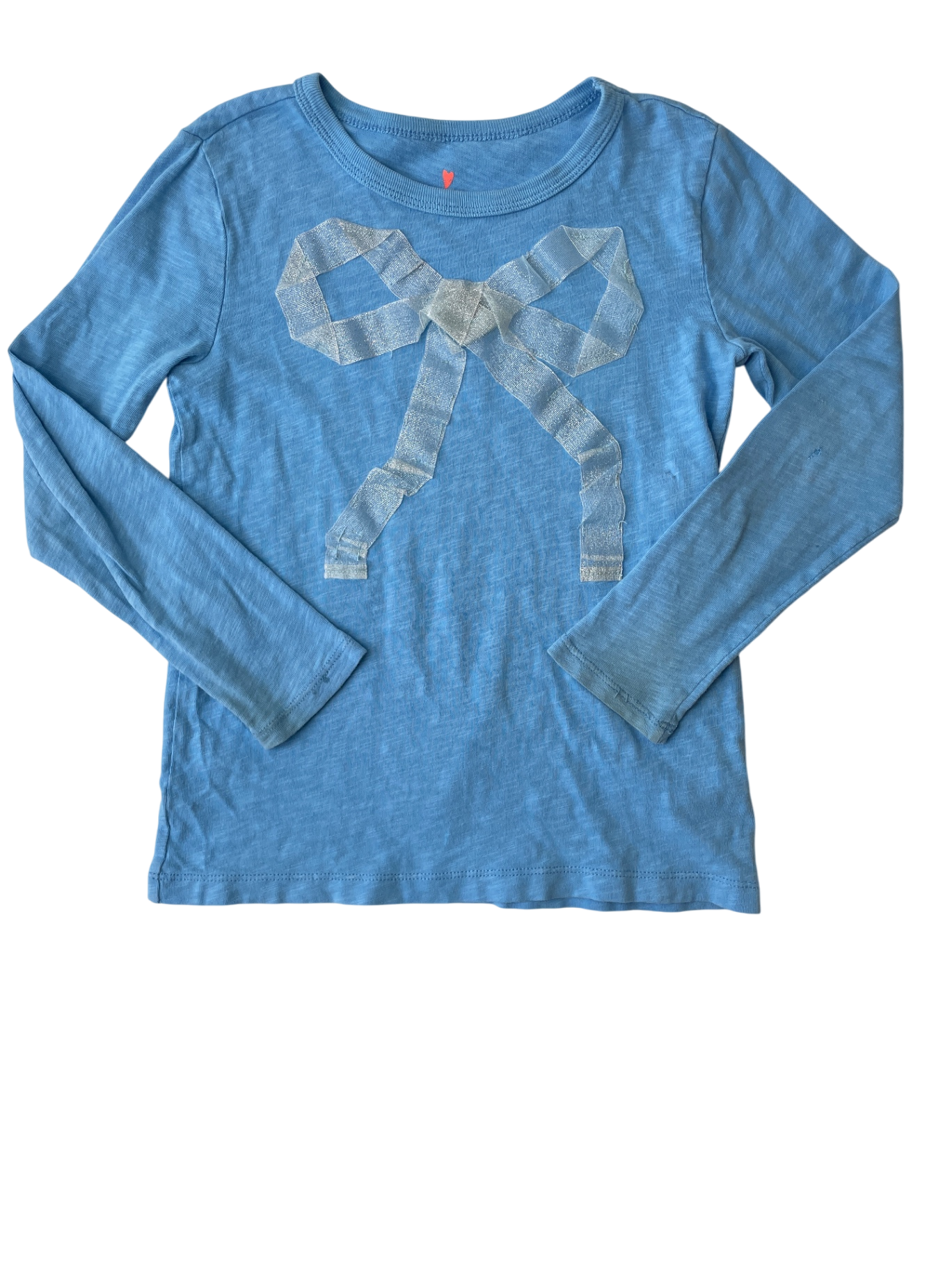 Crewcuts Long Sleeve T-Shirt - Blue Metallic Bow | size 6/7