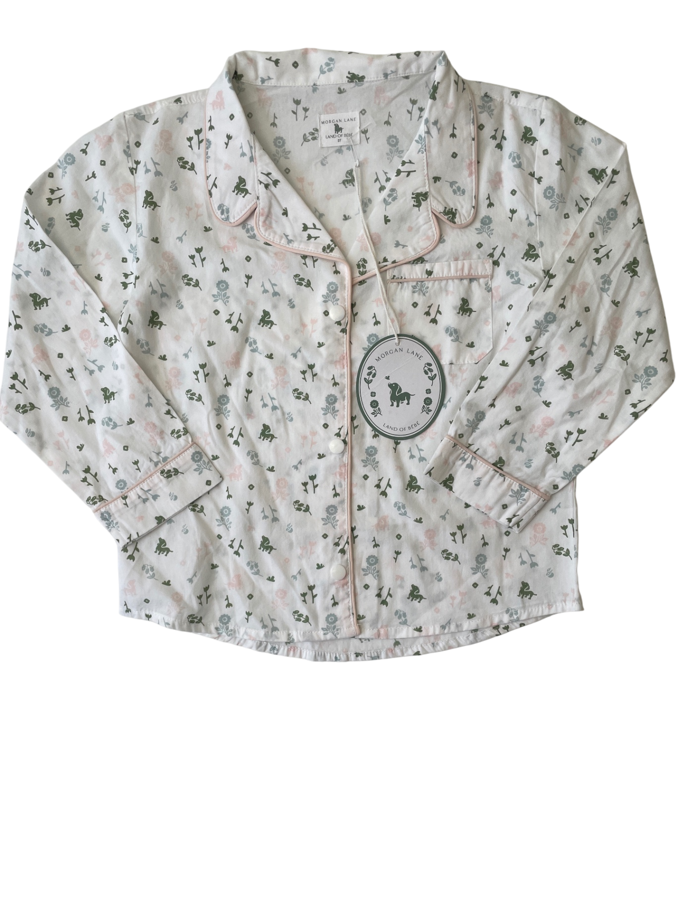Morgan Lane 2 Piece Ensemble - White Floral Pajama Set | size 5T