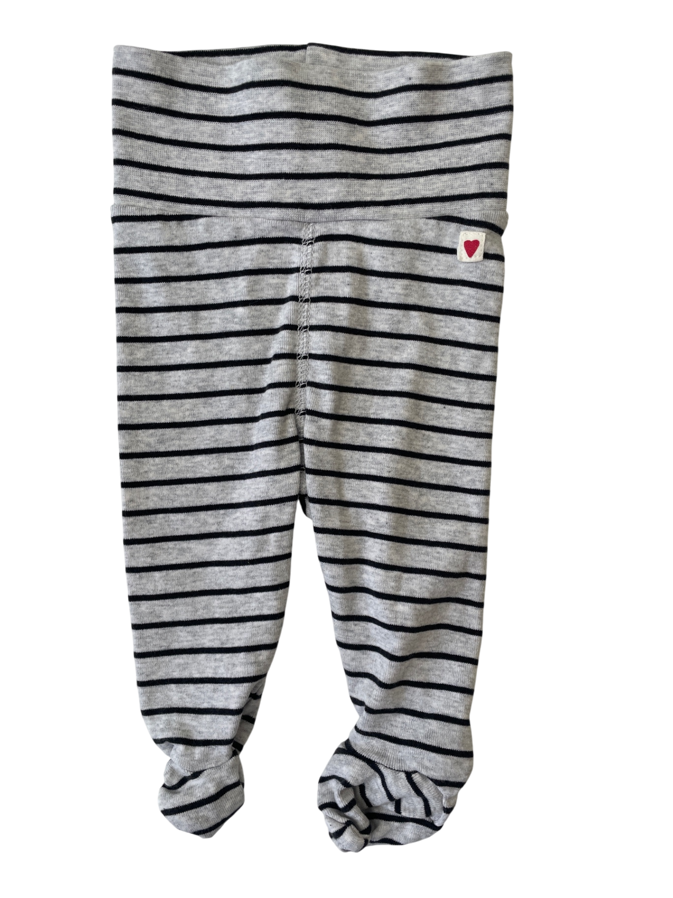 H&M Leggings - Gray Striped + Footies | size 0 - 3 Months