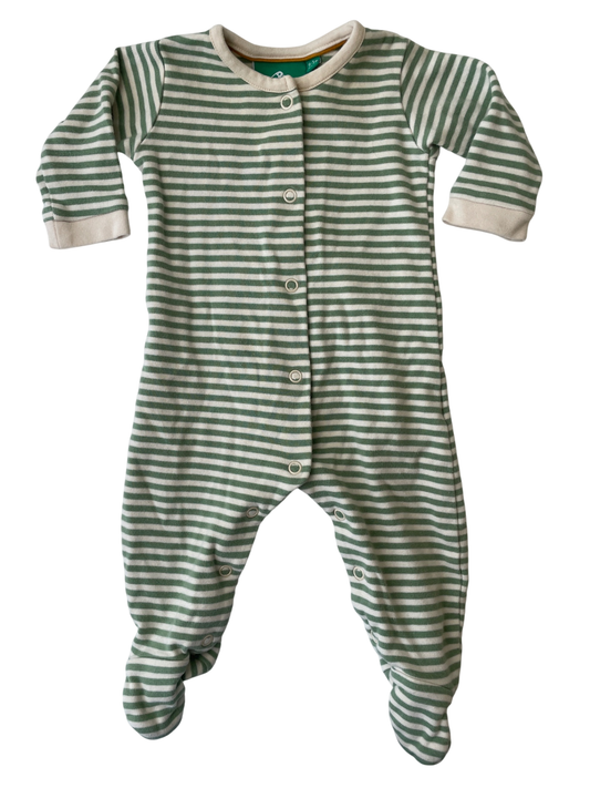 Little Green Radicals Onesie - Green Striped | size 0 - 3 Months