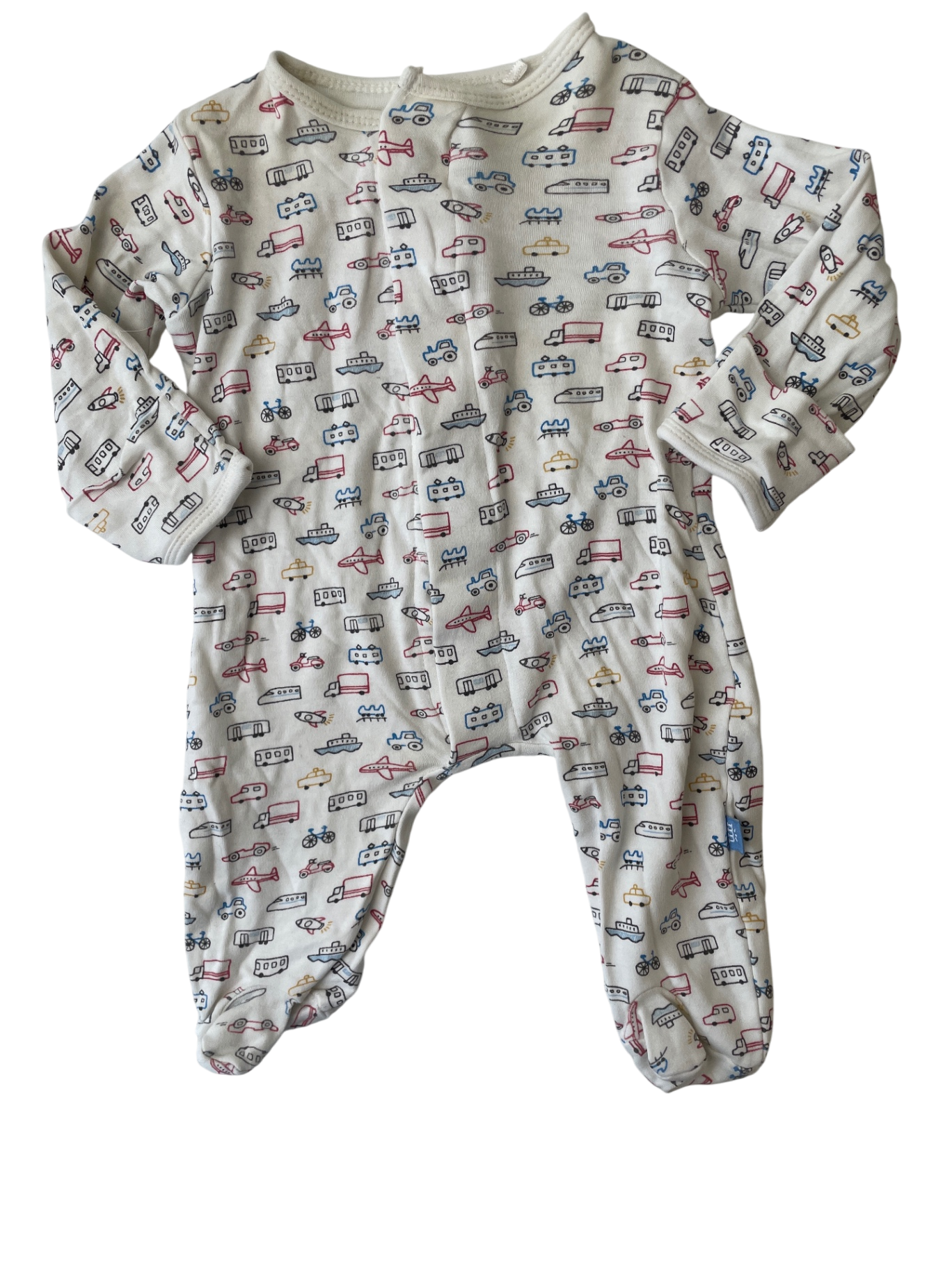 Magnetic Me Onesie - White Car/Boat/Plane Pattern | size 0 - 3 Months