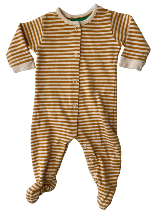 Little Green Radicals Onesie - Yellow Striped | size 0 - 3 Months