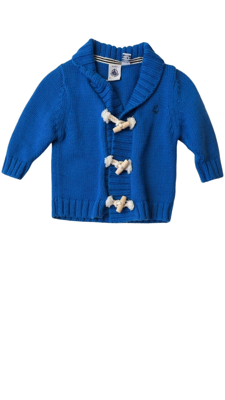 Petit Bateau | 6 Months | Sweater - Blue cardigan