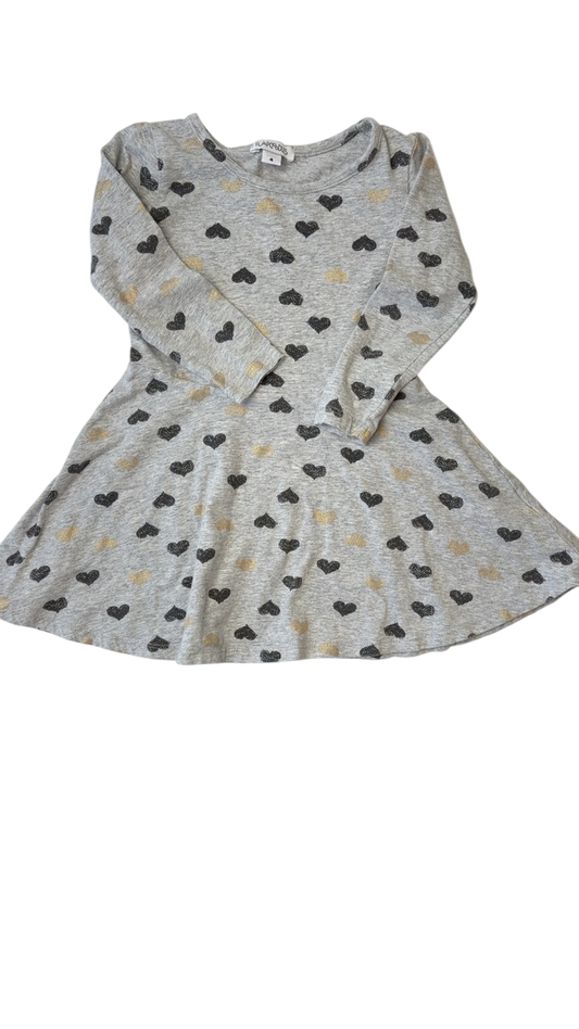 Flapdoodles Dress - Gray Heart Print | size 4T