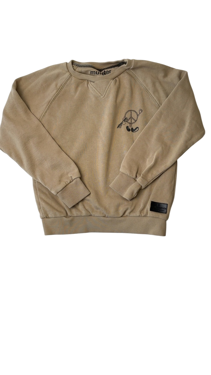 Munster Sweatshirt - Tan Peace Sign | size 5T