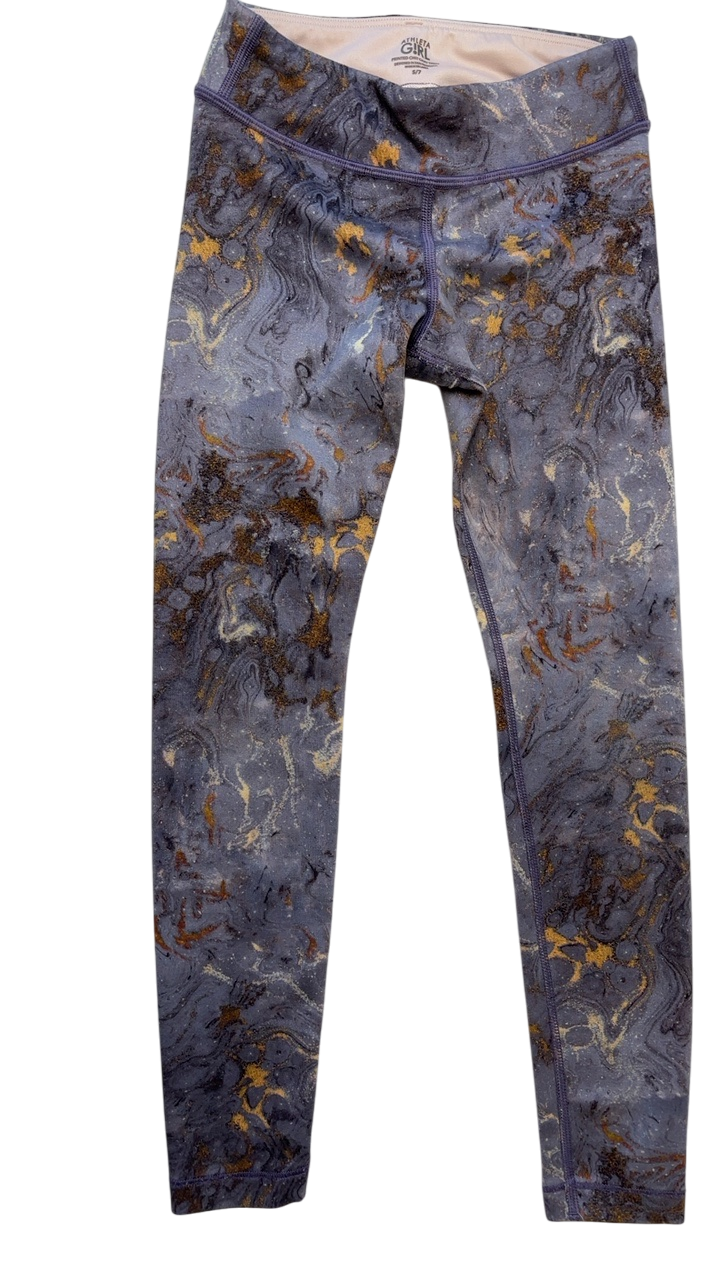 Athleta Girl Leggings - Purple Swirl Pattern | size 7