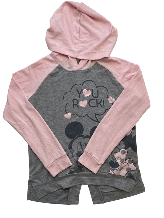Disney Long Sleeve T-Shirt - Pink Minnie Mouse Graphic w/ Hood | size 8/10