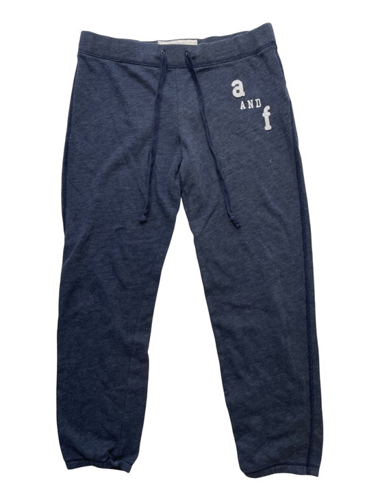Abercrombie Kids Sweatpants - Navy Blue Stitched Logo Joggers | size 12/14