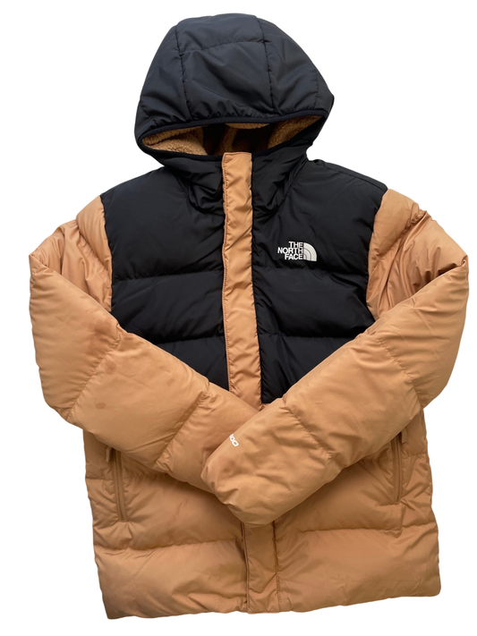 The North Face Coat - Black/Tan Two Tone Puffer Fleece-Lined | size 14/16