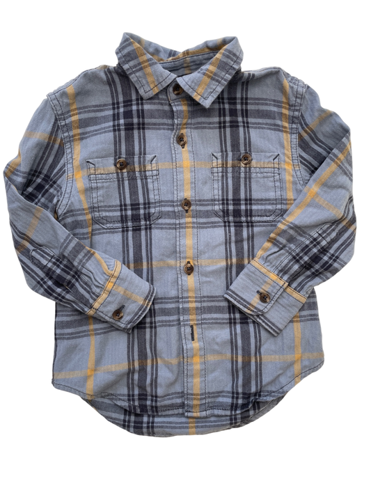 Tucker + Tate Shirt - Blue Plaid Button Up | size 2T