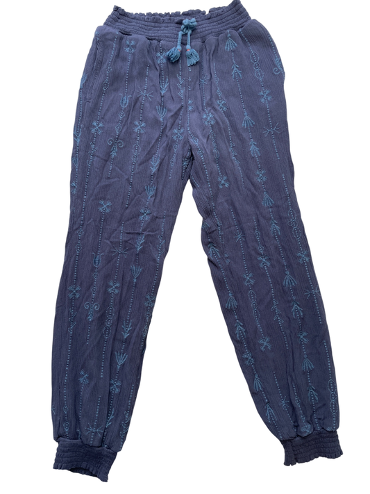 Peek Pants - Blue Muslin + Embroidery | size 10