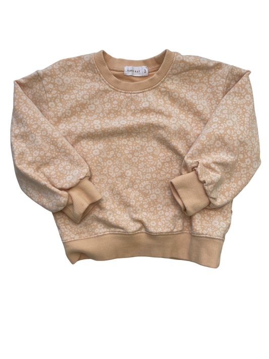 Jamie Kay Sweatshirt - Orange Ditsy Floral | size 3T