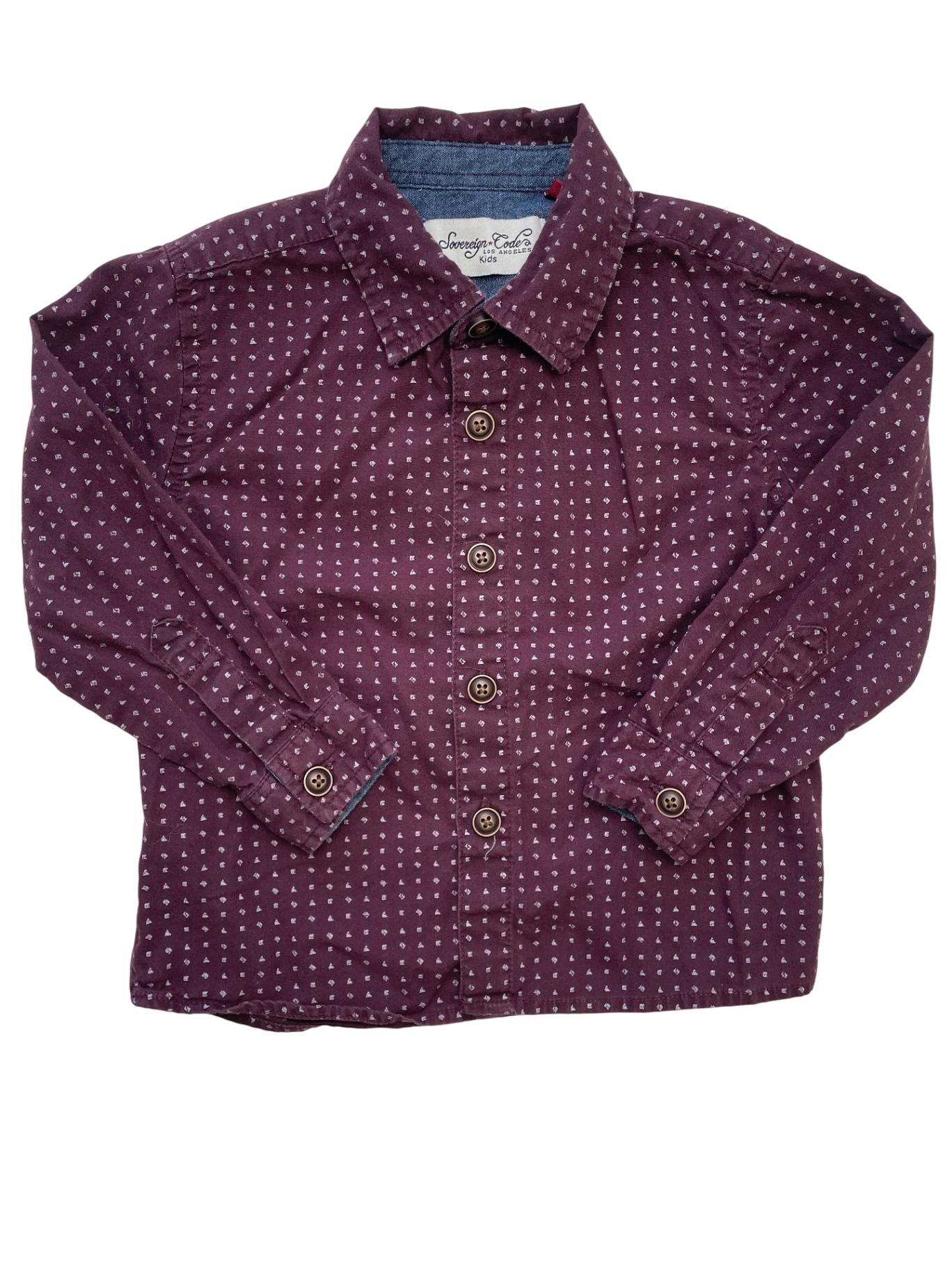 Sovereign Code Shirt - Red Grid Dots Button Up | size 2T