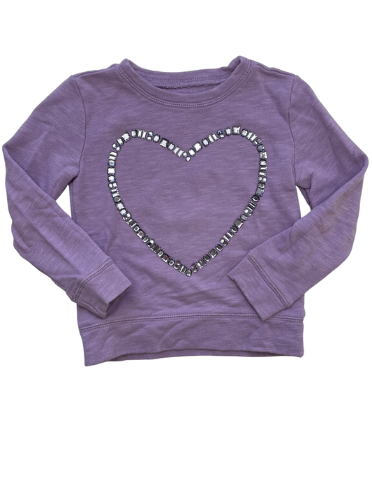 Crewcuts Shirt - Purple Rhinestone Heart | size 4T/5T