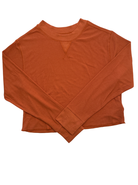 Athleta Girl Shirt - Orange Waffle Knit + Thumb Loops | size 12