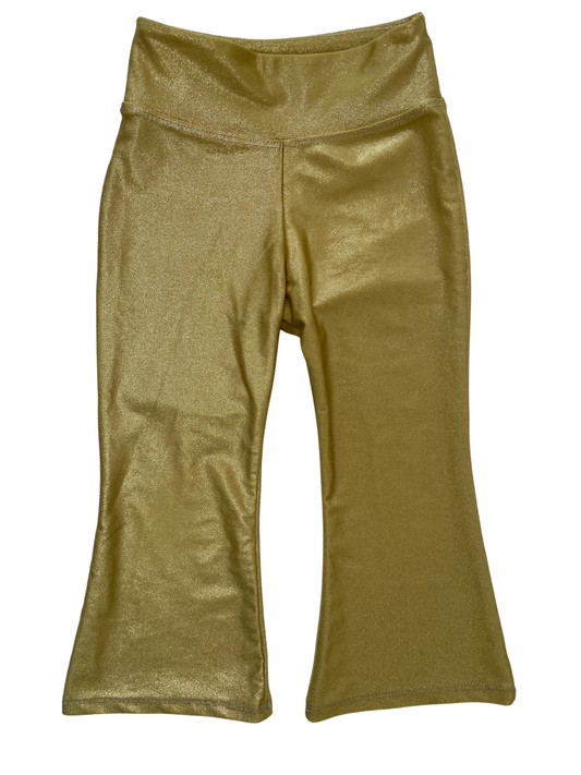 Dori Creations Leggings - Gold Metallic Flare | size 3T