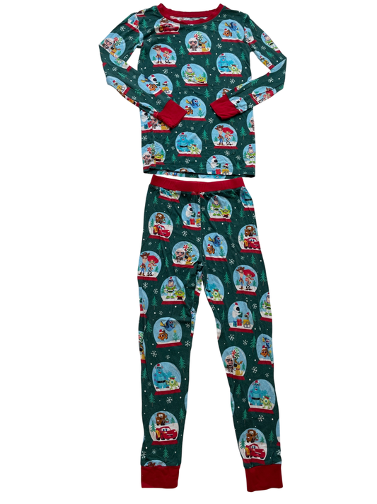 Little Sleepies 2 Piece Ensemble - Green Disney Snow Globe Pajamas | size 7/8
