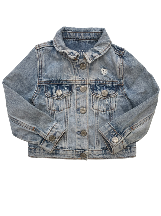 Baby Gap Jacket - Blue Distressed Denim | size 3T