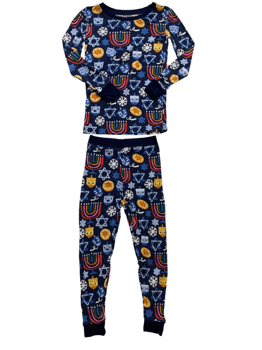 Little Sleepies 2 Piece Ensemble - Blue Hanukkah Pajamas | size 3T