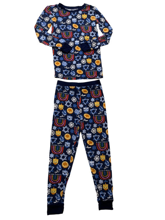 Little Sleepies 2 Piece Ensemble - Blue Hanukkah Pajamas | size 7/8