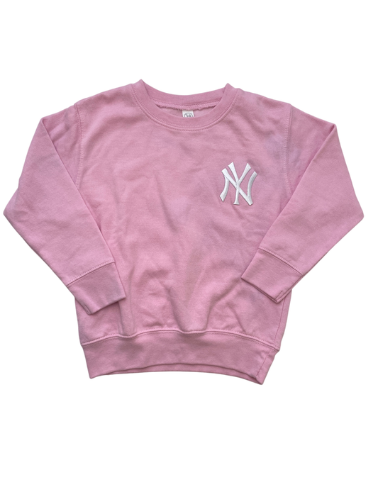 Rabbit Skins Sweatshirt - Pink Yankees Logo | size 4T