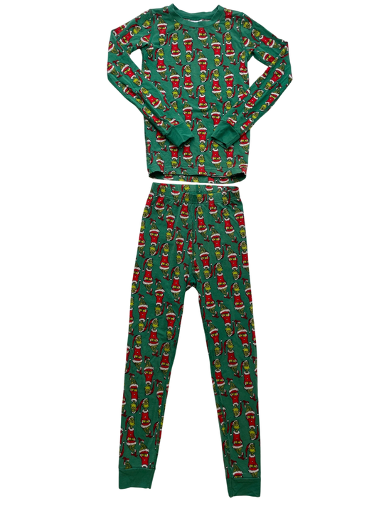 Hanna Andersson 2 Piece Ensemble - Green Grinch Pattern | size 6/7