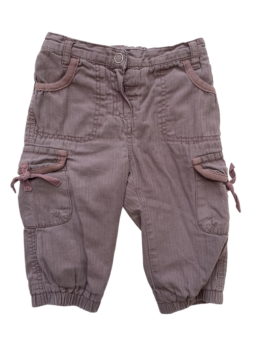 Dandelion Kids - Purple Cargo Jogger | size 12 Months