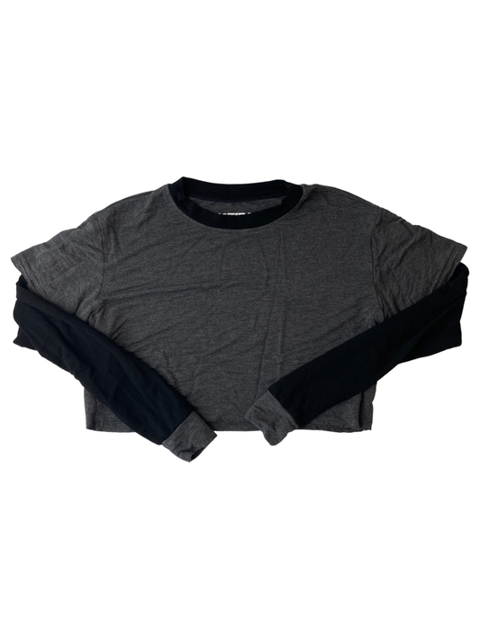 Katie J NYC Shirt - Gray Layered Shirt | size 12/14