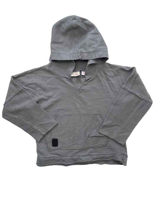 Zara Sweatshirt - Gray Raw Hem Hoodie | size 3T/4T