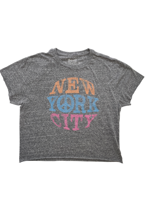 The Original Retro Brand T-Shirt - Gray New York City + Peace Sign | size 11/12