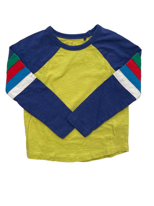 Boden Shirt - Green Raglan w/ Arm Stripes | size 3T/4T