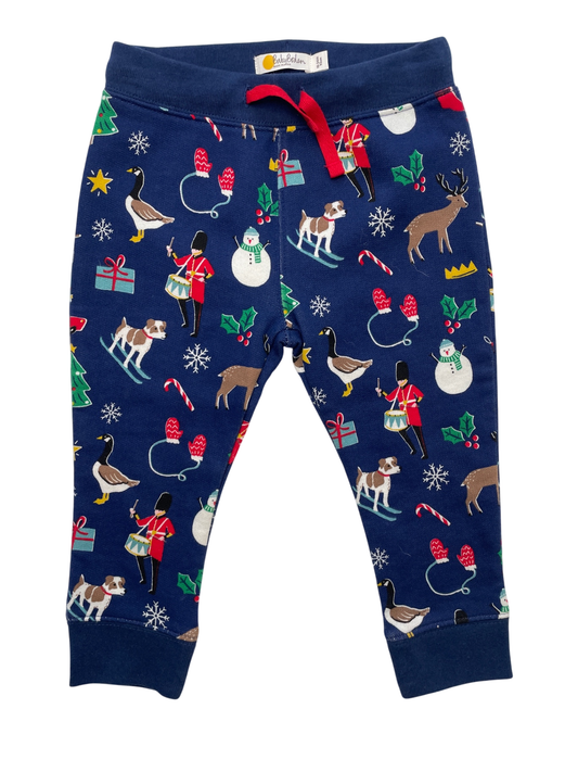 Baby Boden Sweatpants - Navy Blue Holiday Joggers | size 18 - 24 Months