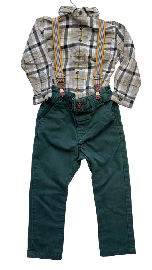 Next US Shirt & Pants with Suspenders | size 18 - 24 Months