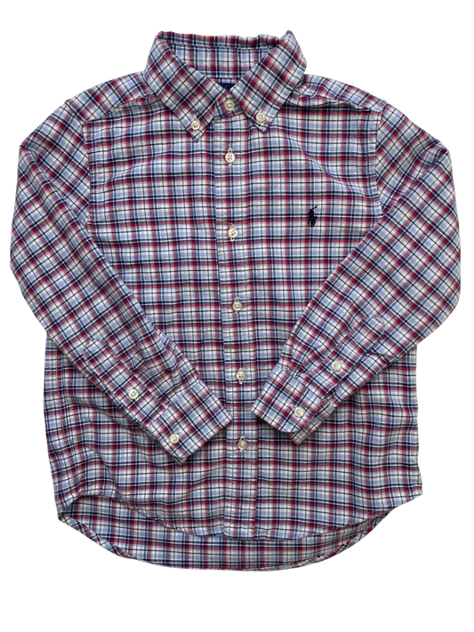 Ralph Lauren Shirt - Blue Plaid Button Down | size 5T