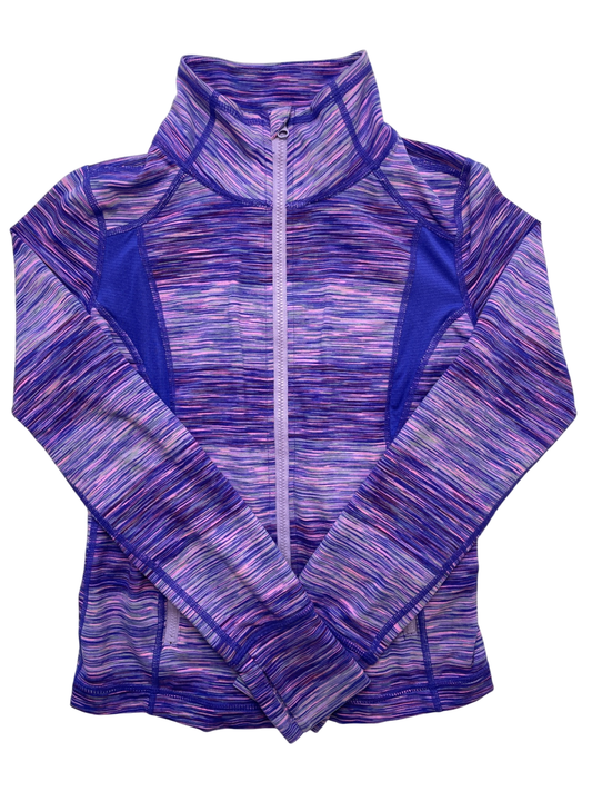 Zella Sweatshirt - Purple Stripes Full Zip | size 8/10