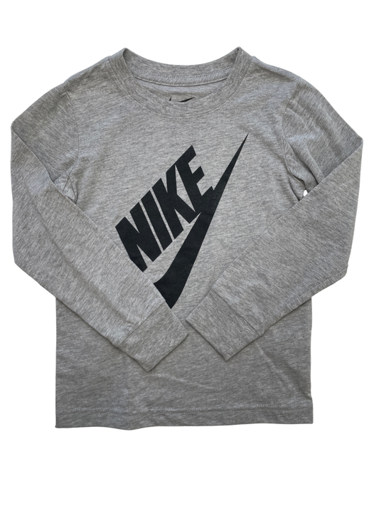 Nike Long Sleeve T-Shirt - Gray Black Logo | size 6